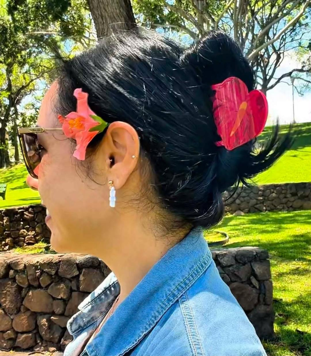 RED ANTHURIUM HAIR CLIP