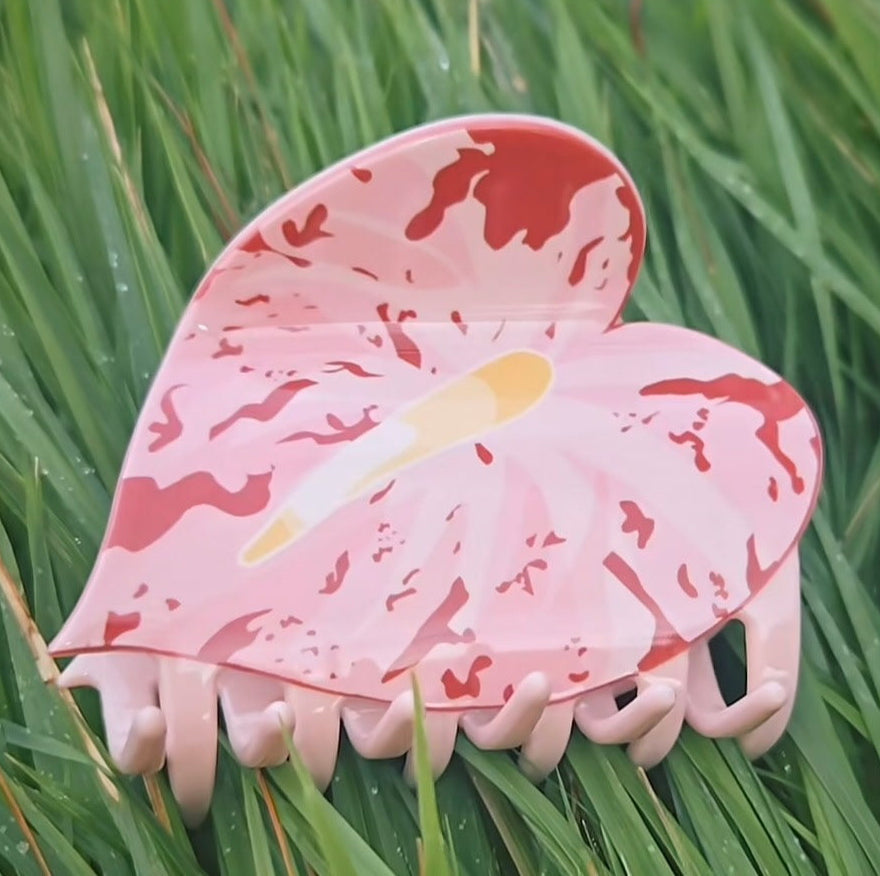 PINK ANTHURIUM HAIR CLIP